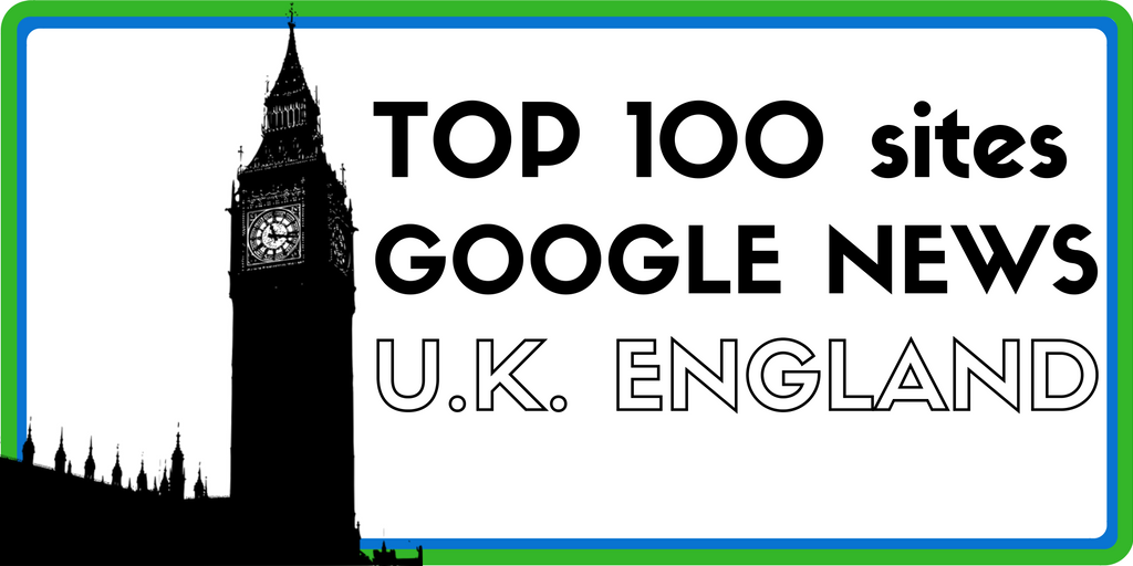 Top 100 websites on Google News – UK England Edition